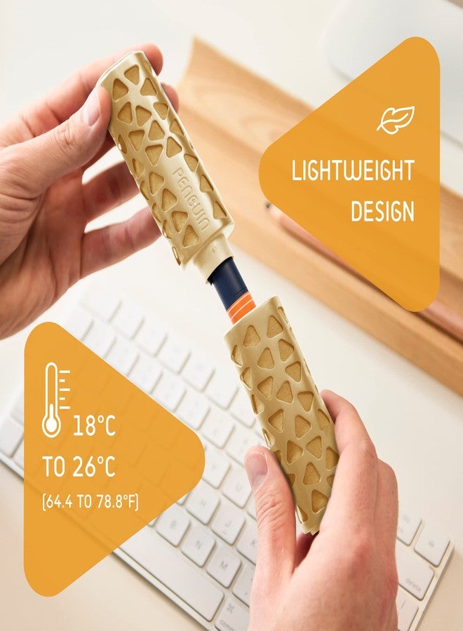 بنجوين حافظة سفر مبردة للأنسولين من بنغوين - حافظة تبريد قابلة لإعادة الاستخدام لأقلام الأنسولين لمرضى السكري، تحافظ على برودة الأنسولين لمدة 24 ساعة. حافظة حمل من الألومنيوم لأقلام الأنسولين، لون ذهبي. - Image 4